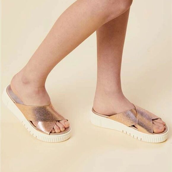 Altar'd State Rose Gold Platform Sandals - Picture 1 of 6